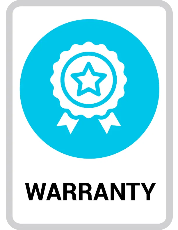 Warranty badge icon for Senda futsal balls – Symbol representing product assurance and 1-year warranty coverage on construction and shape retention.
