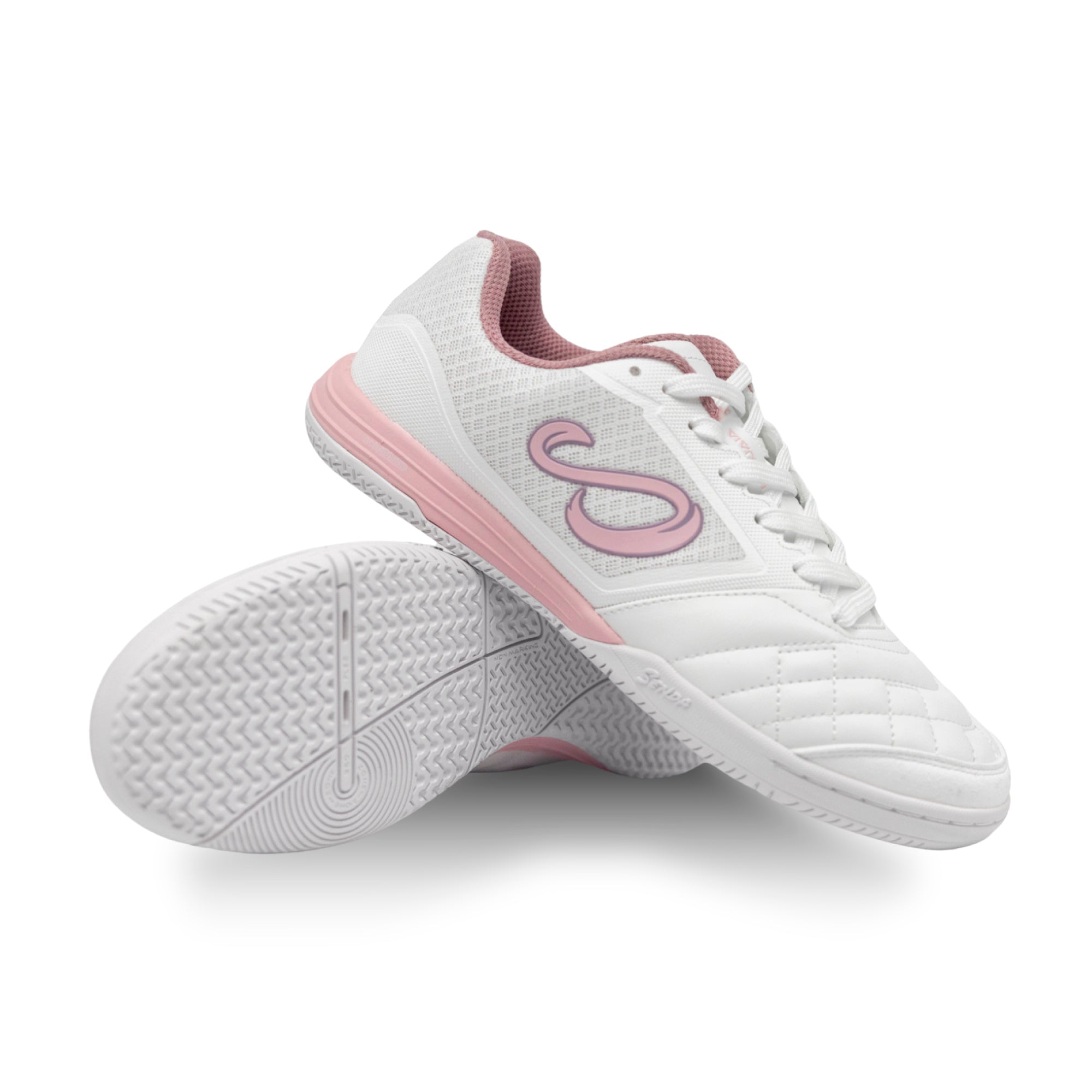 SENDA フットサルシューズ ホワイト/ピンク　26.0 Senda Ushuaia Club 2.0White/Pink – Lightweight Indoor Futsal Shoes