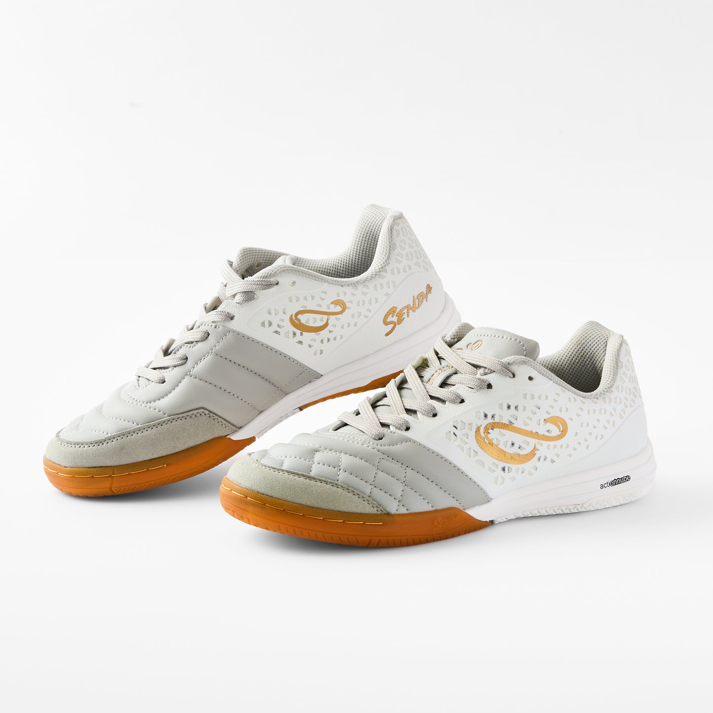 Senda Ushuaia Pro 2.0 White/Gold Futsal Shoes
