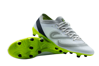 Senda Pampa Pro Soccer Cleats with neon green stud outsole and aerodynamic upper design for firm ground performance.

