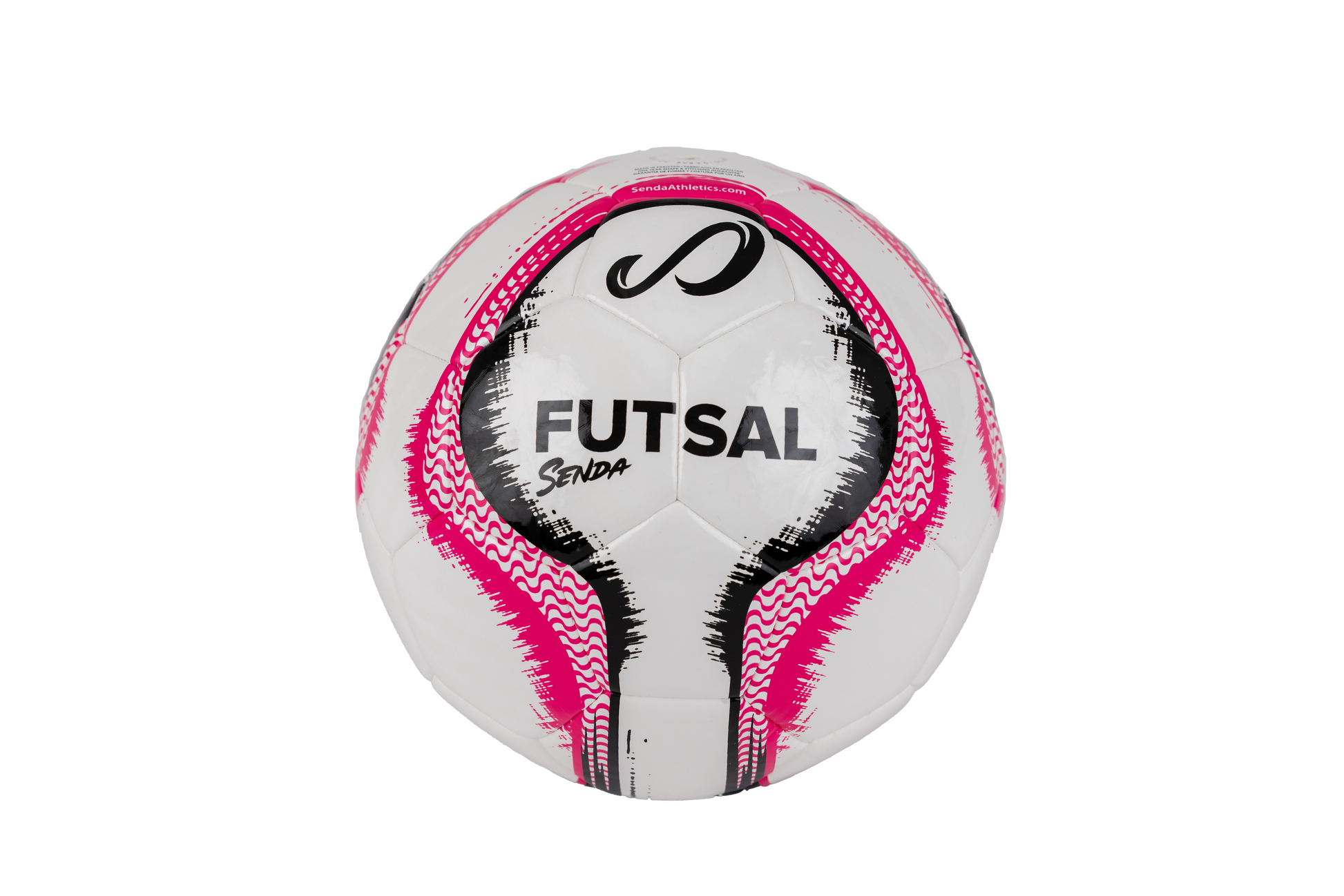 Front view of Senda Rio Match Futsal ball in pink with bold “FUTSAL” text and dynamic wave graphic.

